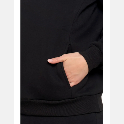 KLASYCZNA damska BLUZA OCIEPLANA z kieszeniami CZARNA MORAJ